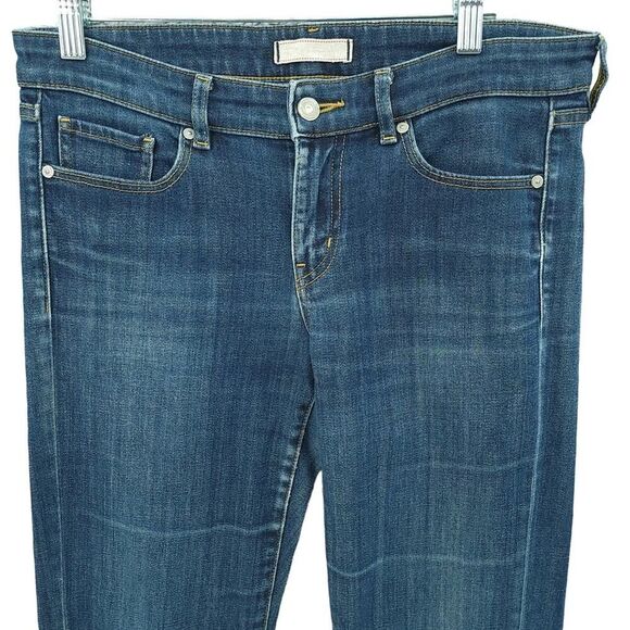 Uniqlo Blue Mid Rise Slim Boyfriend Jeans Size 27 Tapered - Picture 3 of 8